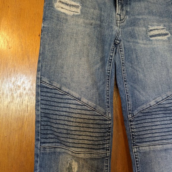 Allsaints BIKER cropped Jeans 26x26 Distressed light wash blue Denim - Picture 2 of 9
